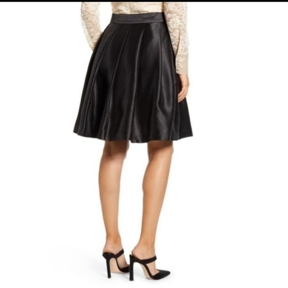 RACHEL Parcell Satin Twill Black Skirt - Picture 8 of 11